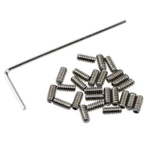 25pcs 4-40 x 1/4" Allen Head Hex Hexagon Socket Set Screws Stainless Steel Cup Point Grub Screw Set Bolt with 1 Piece Hex Key Wrench