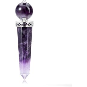 CrystalTears 3.2" Amethyst Crystal Wand Reiki Healing Crystal Point Prism Gemstone Wand Tumbled Poished Quartz Crystal Healing Stones for Meditation Wicca Crystal Therapy