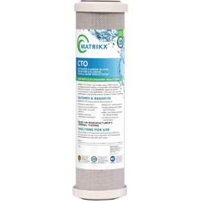 Matrikx 10 inch CTO Carbon Block Filter now with Chloramine Reduction, 2.5 inch x 10 inch, 32-250-10-MATRIKX, Gray