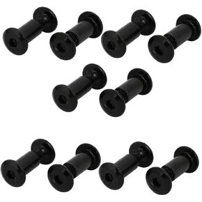 uxcell M6x10mm Carbon Steel Socket Hex Screw Post Fastener Black 10pcs