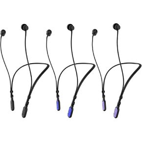 HALLEAST 3 Pack Earplugs for Concert, Noise Reduction, Hearing Protection, with Removable Ear Plug Lanyard, Safety Connector Cord Strap Neckband, BlackPlugs/3xBlack