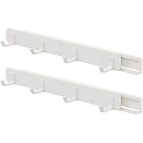 MAGICLULU 2pcs Pull-Out Gap Slide Hook Kitchen Wall Mounted Kitchen Row Hook Hat Hooks Kitchenware Rack Hat Hook Rack Sliding Hanger Rack Hanging Row Hook White Abs Guide No Punching