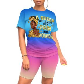 Womens Summer 2 Piece Outfits Lounge T Shirts Biker Shorts Tracksuit Matching Jogger Sets