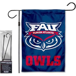 College Flags & Banners Co. Florida Atlantic Owls Garden Banner Flag with Stand Pole Holder