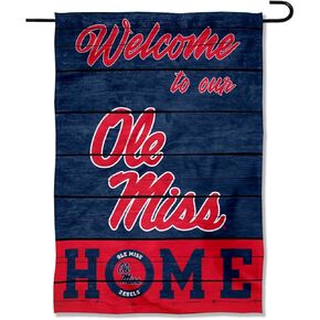 College Flags & Banners Co. Ole Miss Welcome to Our Home Double Sided Garden Yard Flag
