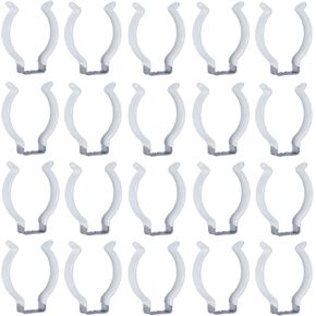 Sonny Brook Hams 20Pcs T12 U Clips LED Tube Light Clips Lighting Fluorescent Lamp Brackets Stainless Steel Lampholder Support Pipe Clamps, White