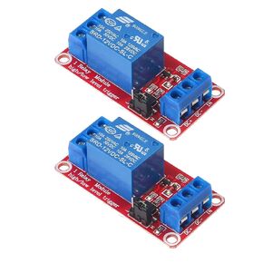2pcs 12V 1 Channel Relay Module with Optocoupler Isolation Support High or Low Level Trigger