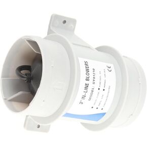 3 Inch 12V Silent Inline Blower ABS Inline Marine Bilge Air Blower Fit for Yachts Boats Air Circulation