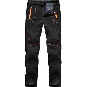 Rdruko Men's Snow Ski Pants Waterproof Insulated Winter Outdoor Snowboard Hiking Fleece Pants with Belt