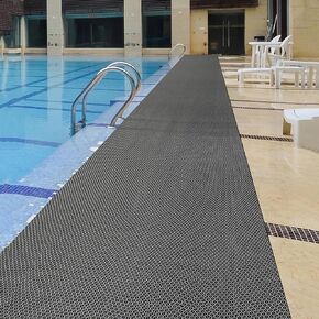 PVC Drainage Floor Mat Non-Slip Commercial Wet Area Mat for Outdoor and Indoor Restaurant Kitchen Bar Swimming Pool Splash Matting Water Drain Flooring Mat,Grey