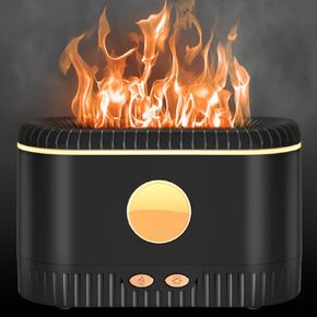 Essential Oil Diffuser, 200ml Colorful Flame Air Aroma Diffuser Humidifier, Noiseless Aromatherapy Diffuser with Auto-Off Protection for Home, Office, Bedroom, Gift(LA0630-white)