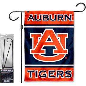 College Flags & Banners Co. Auburn Garden Banner Flag with Flag Pole Stand Set