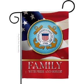 US Coast Guard Family Honor Garden Flag - Armed Forces USCG Semper Paratus United State American Military Veteran Retire Official - House Banner Small Yard Gift Double-Sided Made In USA 13 X 18.5