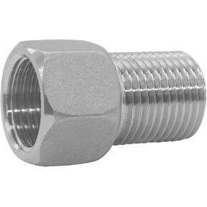 Beduan 1/2" Female to 1/2" Male Extension Pipe Nipple Connector, Stainless Steel Pipe Longer Fitting Adapter 1.57" Length (40 mm)
