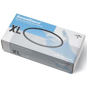 Medline SensiCare Nitrile Exam Gloves, Powder-Free, Size XL, Blue, 140 Count