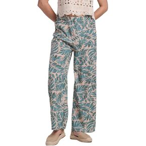 Alexis Leroy Women's Boho Palazzo Pants Summer Wide Leg Beach Trousers with Pockets Lightweight Floral Pattern