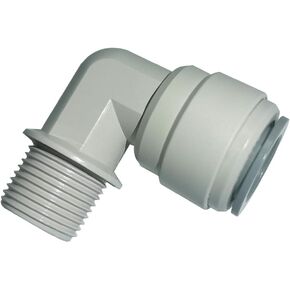 Acetal Copolymer 1/2" Tube OD Tube Fittings,Elbow 3/8" Male Adapter, Push to connect for RO water filter system parts (pack of 5)