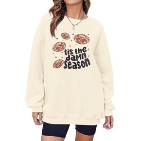 KIDDAD Football Mom Sweatshirt Women Game Day Pullover Tops Casual Football Fans Shirt Sunday Mama Life Long Sleeve Top