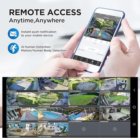 نظام كاميرا أمان GWSECU ذو 8 قنوات، كاميرا PoE بدقة 5 ميجابكسل مع اكتشاف بشري ذكي بالذكاء الاصطناعي، كاميرا IP PoE 8X 5 ميجابكسل مقاومة للتخريب، عدسة 2.8 مم، ميكروفون مدمج، 4K 8CH NVR 2 تيرابايت HDD، G50808VDB54 in Kuwait