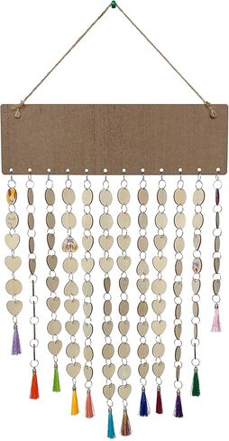 WEMIABL15.7 * 4.7 in DIY Special Dates Board Handmade Wood Family Friends Decor with 100 Wooden Circle Heart Tags Birthday Anniversary Reminder Sign Pendant Craft Board Wood Calendars Wall Decor in Saudi Arabia