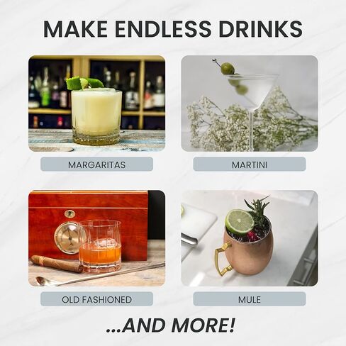 مجموعة التحريك المميزة المكونة من 10 قطع من A Bar - مجموعة زجاج خلط الكوكتيل - طقم بار المنزل المتحرك - طقم قديم الطراز مع زجاج خلط الكوكتيل الكريستالي - رائع للمارتيني ومانهاتن والمزيد in Kuwait