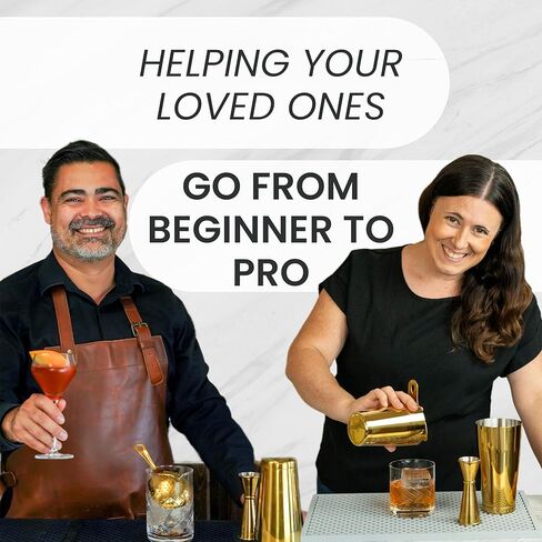 مجموعة التحريك المميزة المكونة من 10 قطع من A Bar - مجموعة زجاج خلط الكوكتيل - طقم بار المنزل المتحرك - طقم قديم الطراز مع زجاج خلط الكوكتيل الكريستالي - رائع للمارتيني ومانهاتن والمزيد in Kuwait