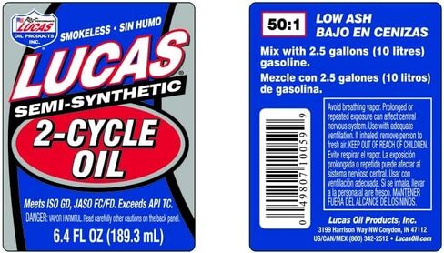 زيت لوكاس 10058 زيت محرك ثنائي الدورة شبه اصطناعي - 2.6 أونصة in Kuwait