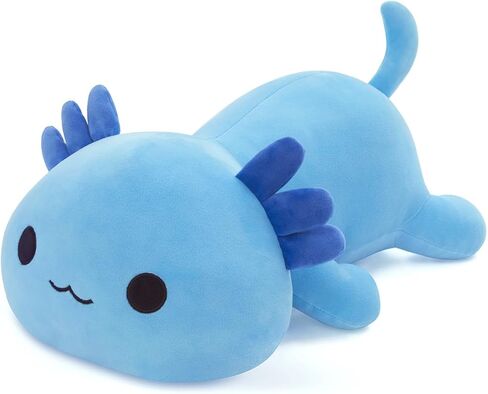 لعبة قطيفة على شكل Axolotl وسادة قطيفة على شكل حيوان Axolotl لعبة حيوانات محشوة لطيفة من القطيفة للأطفال (أزرق، 30 سم/11.8 بوصة) in Kuwait