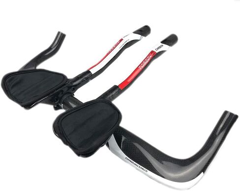 شريط راحة للدراجة TT 12K لامع بالكامل من ألياف الكربون عالية الجودة TT Bar Aero Bars Tri Bars لركوب الدراجات مسند ذراع لوضع شريط للطرق MTB Bike 31.8 مم - أخضر in Kuwait
