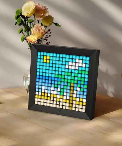 إطار Divoom Pixoo LED Pixel الفني - شاشة رقمية ذكية لفن الحائط، ديكور غرفة الألعاب، لوحات LED قابلة للتخصيص، ساعة رائعة وتقويم، مثالية للفن الرقمي in Kuwait