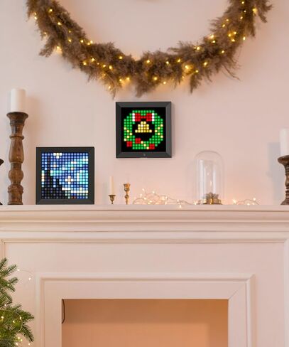 إطار Divoom Pixoo LED Pixel الفني - شاشة رقمية ذكية لفن الحائط، ديكور غرفة الألعاب، لوحات LED قابلة للتخصيص، ساعة رائعة وتقويم، مثالية للفن الرقمي in Kuwait