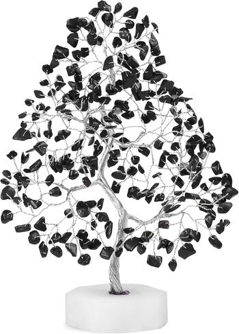 Black Tourmaline Gemstone Tree, Crystal Tree for Positive Energy, Chakra Tree - Crystals and Healing Stones, Tree of Life, Luck, Thoughtful Gifts for Women, Tree of Life Decor, Clever Birthday Gifts in Kuwait