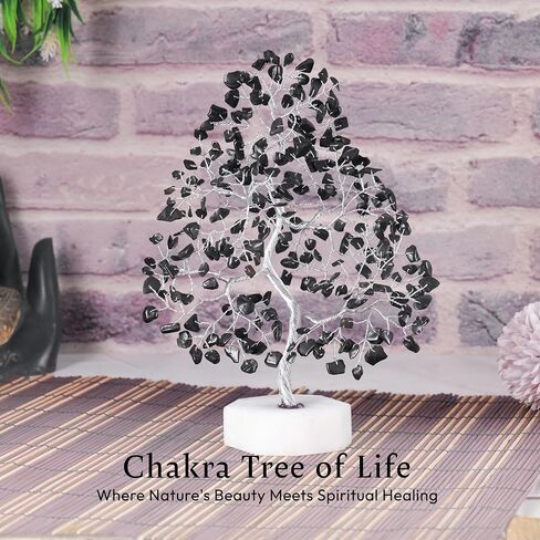 Black Tourmaline Gemstone Tree, Crystal Tree for Positive Energy, Chakra Tree - Crystals and Healing Stones, Tree of Life, Luck, Thoughtful Gifts for Women, Tree of Life Decor, Clever Birthday Gifts in Kuwait