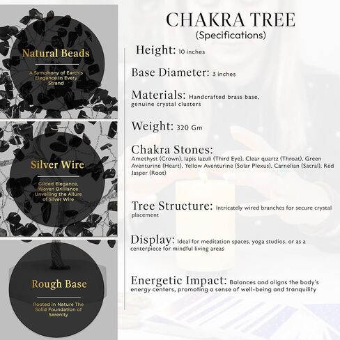 Black Tourmaline Gemstone Tree, Crystal Tree for Positive Energy, Chakra Tree - Crystals and Healing Stones, Tree of Life, Luck, Thoughtful Gifts for Women, Tree of Life Decor, Clever Birthday Gifts in Kuwait