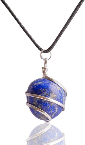Lapis Lazuli Stone Bracelet & Lapis Lazuli Tumble Pendant Reiki Healing Natural Gemstones Crystals Bead Jewelry Positive Crystals Chakra Crystal Good Luck Charm Gems Energy Generator Gifts in Kuwait