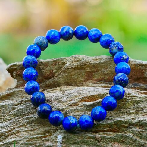Lapis Lazuli Stone Bracelet & Lapis Lazuli Tumble Pendant Reiki Healing Natural Gemstones Crystals Bead Jewelry Positive Crystals Chakra Crystal Good Luck Charm Gems Energy Generator Gifts in Kuwait