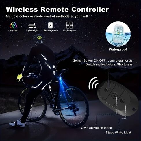 Hiseanllo 4 Pcs Wireless Strobe Lights with Remote Control, 7 Colors USB Rechargeable High Brightness Flashing Lights Anti-Collision Lights for Car Motorcycle Bike Aircraft Truck in Saudi Arabia