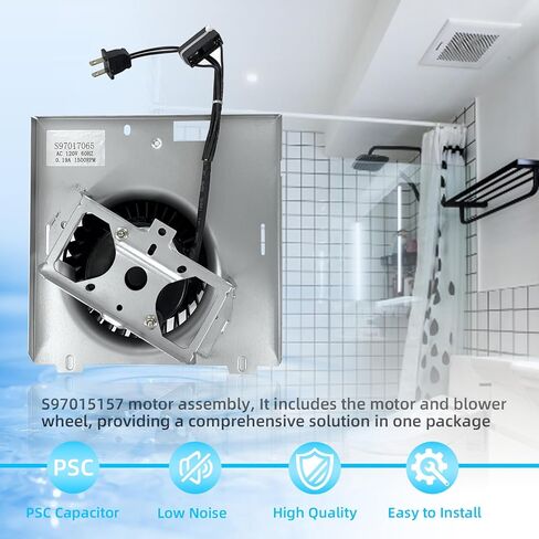 مجموعة محرك منفاخ S97017065 متوافقة مع مروحة تهوية NuTone/Broan 676-A,676-B,676-C,676F-A,676F-B,676F-C,N676-C,88-KSeries in Kuwait