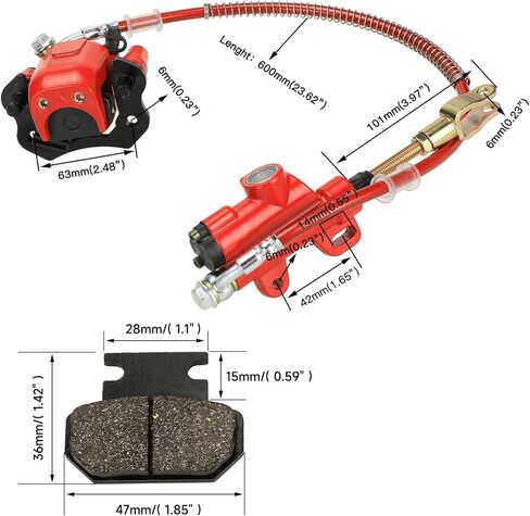 FVRITO مجموعة فرامل أسطوانة رئيسية لفرامل القدم الخلفية لـ 50cc 70cc 90cc 110cc 125cc Taotao 125D Boulder B1 Coolster 3050HD 3050C Ya Moto Vitacci kazuma SunL ​​RPS Icebear Chinese ATV Quad 4 Wheeler in Saudi Arabia