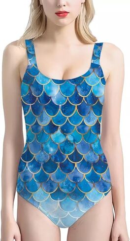 Women's One Piece Swimsuit Tummy Control Color Block Athletic Bathing Suit Push Up Retro Swimwear Dance Leotard in Kuwait