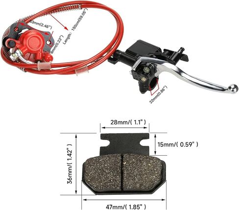 مجموعة فرجار أسطوانة الفرامل الرئيسية الهيدروليكية اليسرى من FVRITO لـ 50cc 70cc 90cc 110cc 125cc Taotao Coolster Vitacci Peace SunL ​​RPS Roketa Kazuma Jetmo BMS Baja NST Icebear Chinese ATV Quad 4 Wheeler in Saudi Arabia