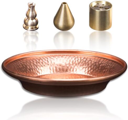 ZORZA 4 قطع النحاس البخور مجموعة 4 أنماط النحاس حامل البخور سبيكة مخروط الرماد الماسك لطقوس استخدام المذبح، لبخور البرج، لفائف البخور in Kuwait