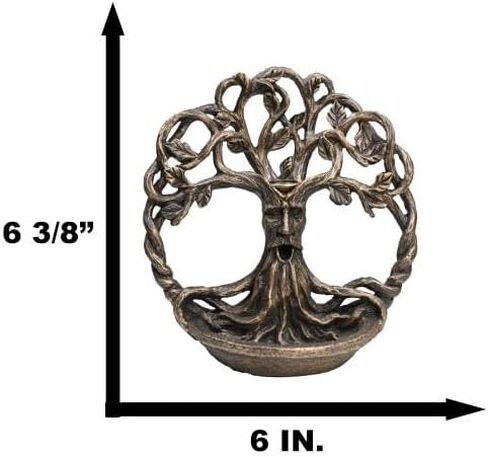 Ebros Gift Ethereal Forest Celtic Greenman Ent Tree of Life Backflow Incense Cone Burner Aroma Scent Figurine Mystical Earth Nature Deity in Saudi Arabia