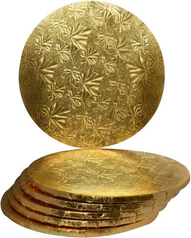 14 inch Gold Round Sturdy Cake Board Drums for Displaying Cakes, 1/2 inch Thick, (1-Pack) in Saudi Arabia
