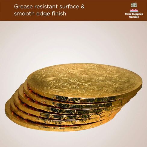 14 inch Gold Round Sturdy Cake Board Drums for Displaying Cakes, 1/2 inch Thick, (1-Pack) in Saudi Arabia