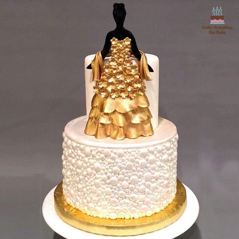 14 inch Gold Round Sturdy Cake Board Drums for Displaying Cakes, 1/2 inch Thick, (1-Pack) in Saudi Arabia