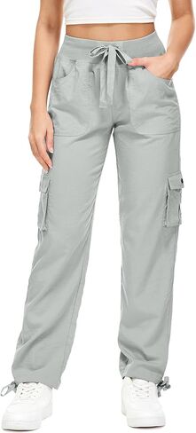 سراويل كارجو للسيدات خفيفة الوزن للركض سريعة الجفاف بعامل حماية من الأشعة فوق البنفسجية 50 للسفر والجولف وسفاري والتنزه سيرًا على الأقدام in Kuwait