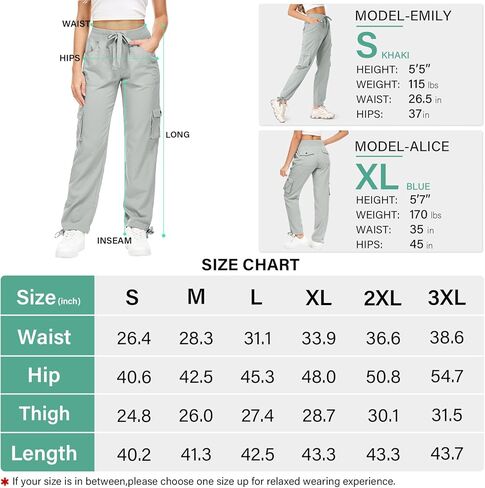 سراويل كارجو للسيدات خفيفة الوزن للركض سريعة الجفاف بعامل حماية من الأشعة فوق البنفسجية 50 للسفر والجولف وسفاري والتنزه سيرًا على الأقدام in Kuwait