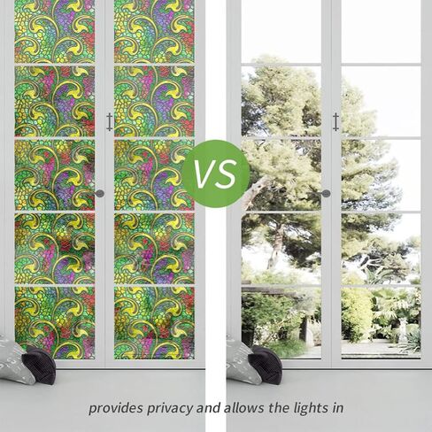 VANZACK Window Privacy Film Decal Window Privacy Film, Window Decal, Decorative Window Film, Glass Window Cling Decorative Window Vinyl Decal 3D Window Glass Film Stained Glass in Saudi Arabia