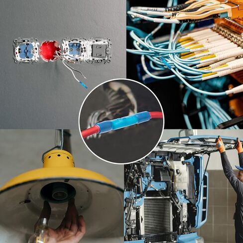 200 قطعة من موصلات مؤخرة الانكماش الحراري من Vrupin، موصلات أسلاك كهربائية مقاومة للماء من الدرجة البحرية البيضاء 26-24 AWG، أطراف تجعيد الأسلاك المعزولة بالنحاس المعلب لشاحنة القوارب in Kuwait